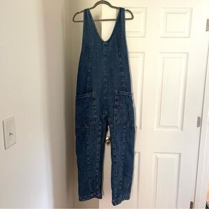 We The Free Denim Jumpsuit Overalls in Dark Blue